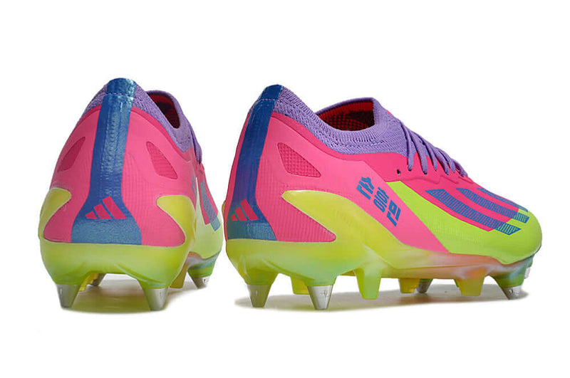 Bota de futbol Adidas X CrazyFast.1 Punta "Son" d'alumini rosa i verd