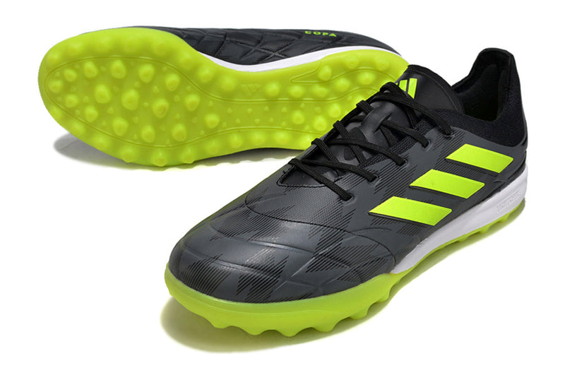 Chuteira Society Adidas Copa Pure.1 TF Preta e Verde "Crazycharged Pack"