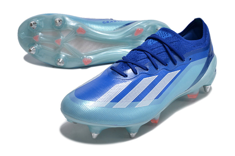 Chuteira Campo Adidas X Crazyfast.1 Ponta de Aluminio Azul "Marine Rush Pack"