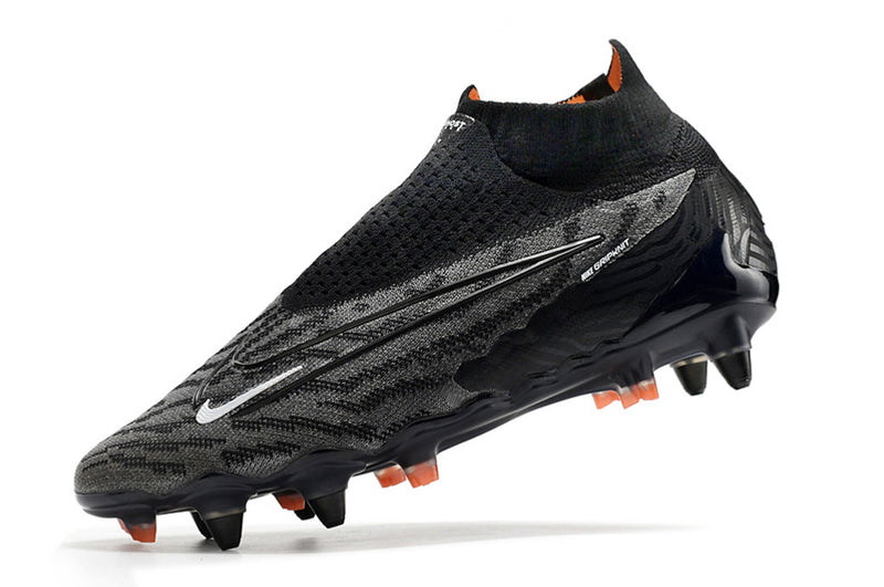 Chuteira Campo Nike Phantom GX DF Elite Ponta de Aluminio Preta e Laranja "Black Pack"