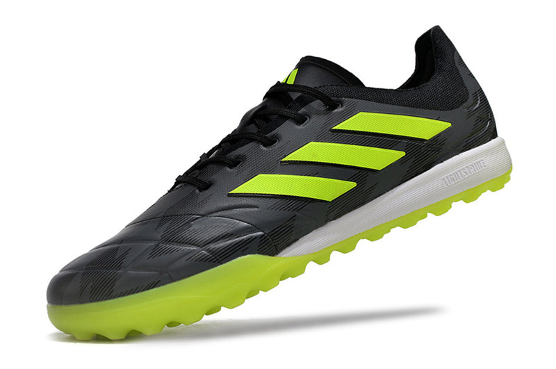 Chuteira Society Adidas Copa Pure.1 TF Preta e Verde "Crazycharged Pack"