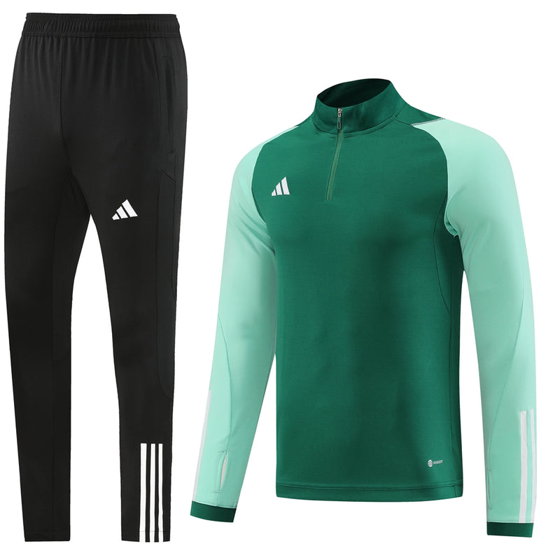 Conjunt fred d'entrenament d'Adidas verd i negre