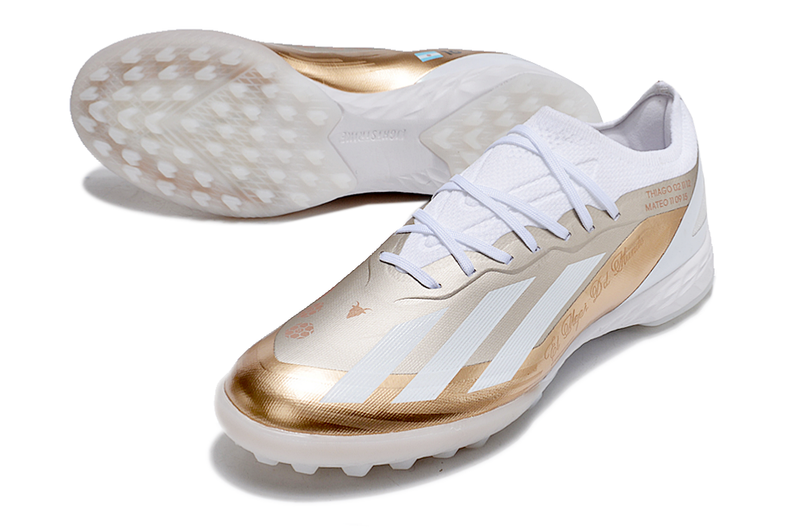 Adidas X Crazyfast Messi.1 TF White and Gold "El Ocho" Society Football Boots