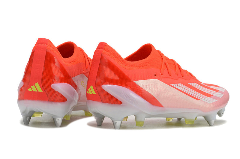 Adidas X Crazyfast Messi.1 Aluminum Spike Red and White "Energy Citrus Pack" Field Football Boots 