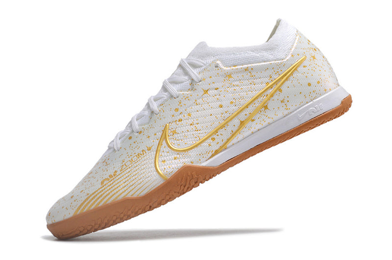 Nike Air Zoom Mercurial Vapor 15 Elite IC White and Gold Futsal Boot