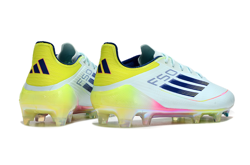 Chuteira Campo Adidas F50 FG Azul, Rosa e Amarelo "Olympic Boot Pack"