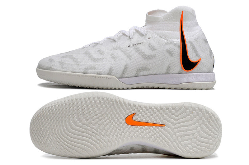 Chuteira Futsal Nike Phantom Luna Elite IC Branca e Laranja "United Pack"