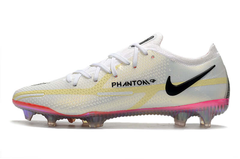 Controle é com Nike Phantom GT2 Elite Branca e Amarelo FG "Rawdacious Pack" na Farda de Boleiro, Garanta a qualidade de Jogadores Profissionais Elite e FRETE GRÁTIS!