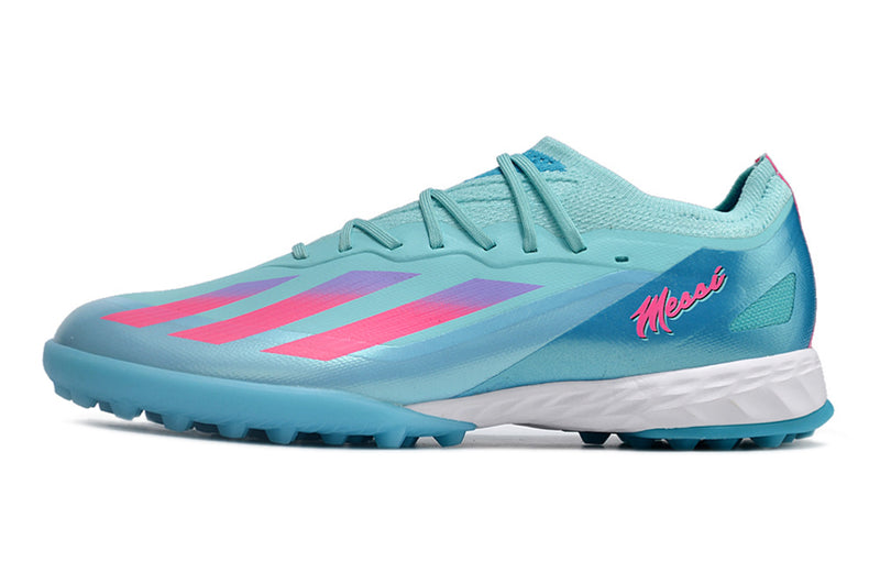 Botes de futbol de la Societat Adidas X CrazyFast.1 TF Blau i Rosa "Miami Vice"