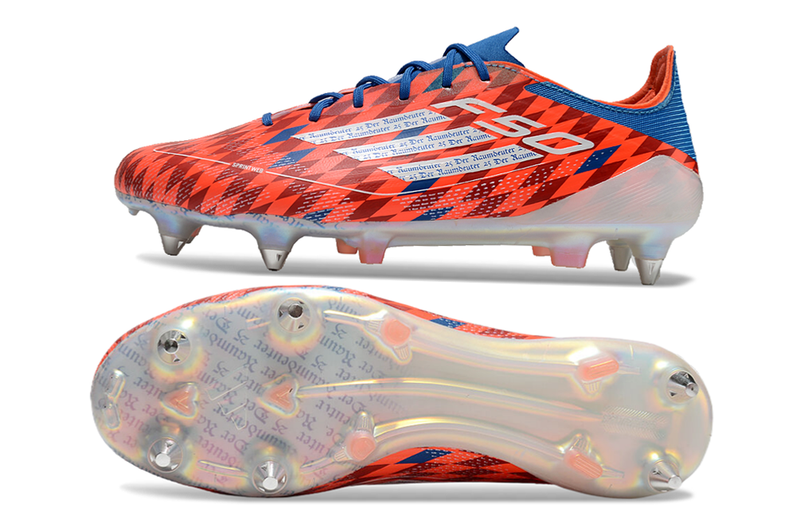 Adidas F50 Aluminum Spike Field Cleats Red and Blue 