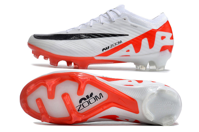 Chuteira Campo Nike Air Zoom Mercurial Vapor 15 Elite FG Branca e Vermelha "Ready Pack"