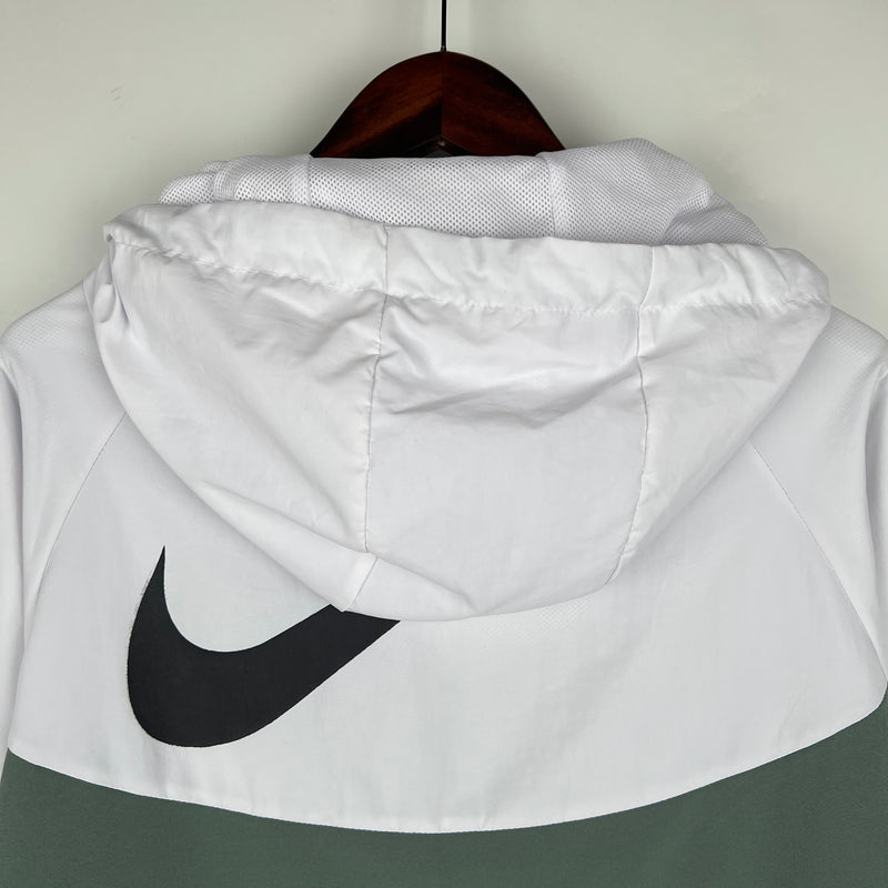 Nike Sportswear White and Green Windbreaker