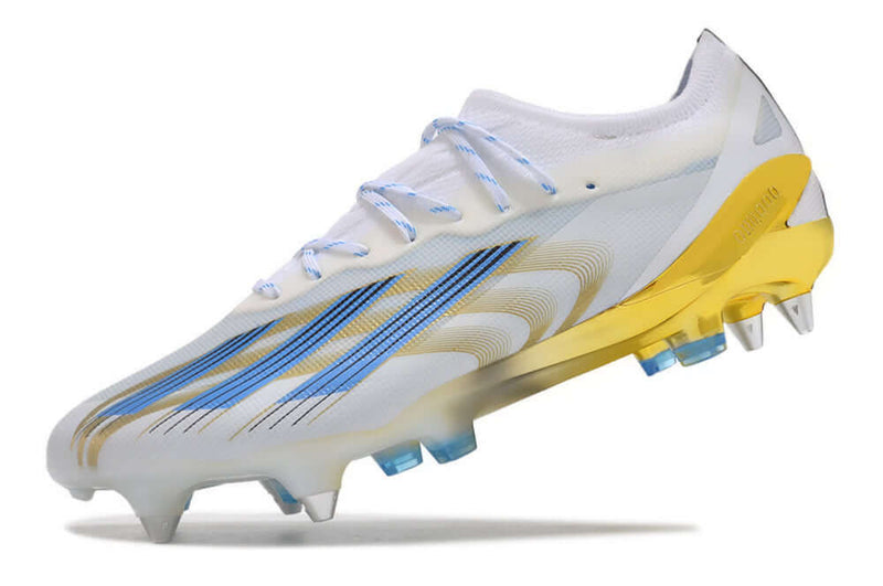 Adidas X CrazyFast Messi.1 Aluminum Spike Football Boots White, Blue and Gold "Las Estrellas"