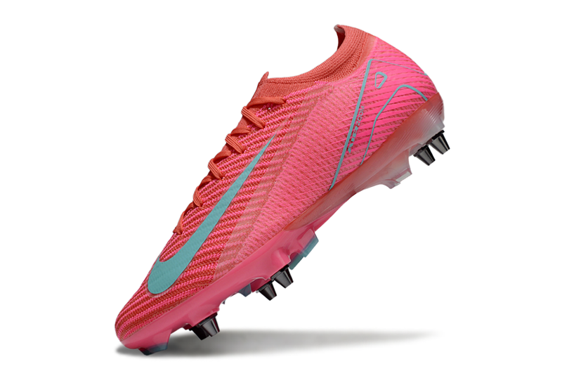 Chuteira Campo Nike Air Zoom Mercurial Vapor 16 Elite Trava Mista Rosa e Azul "Mad Energy"