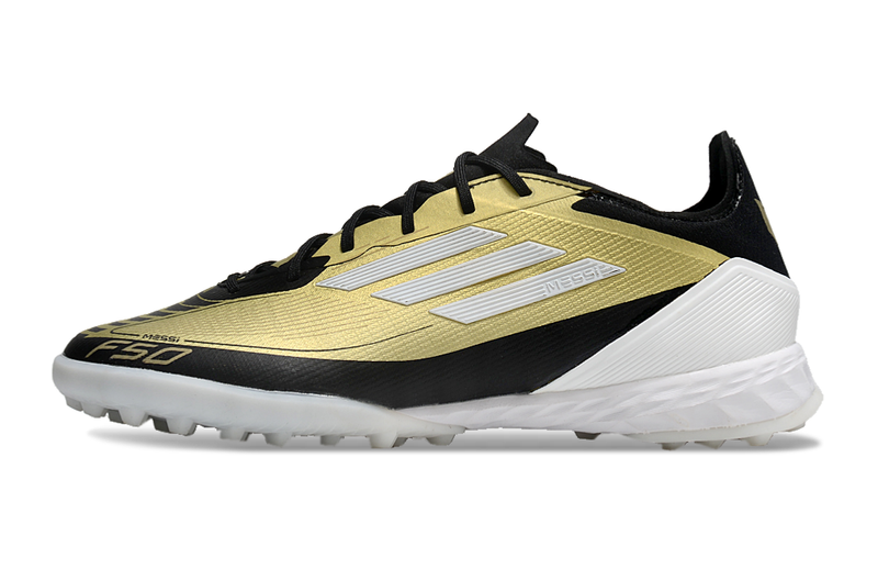 Chuteira Society Adidas F50 TF Dourada "Triunfo Dorado"