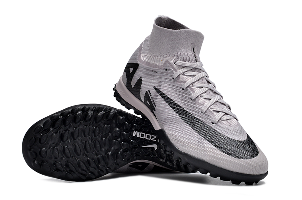 Nike Air Zoom Mercurial Superfly 9 Elite TF Silver and Black Rising G