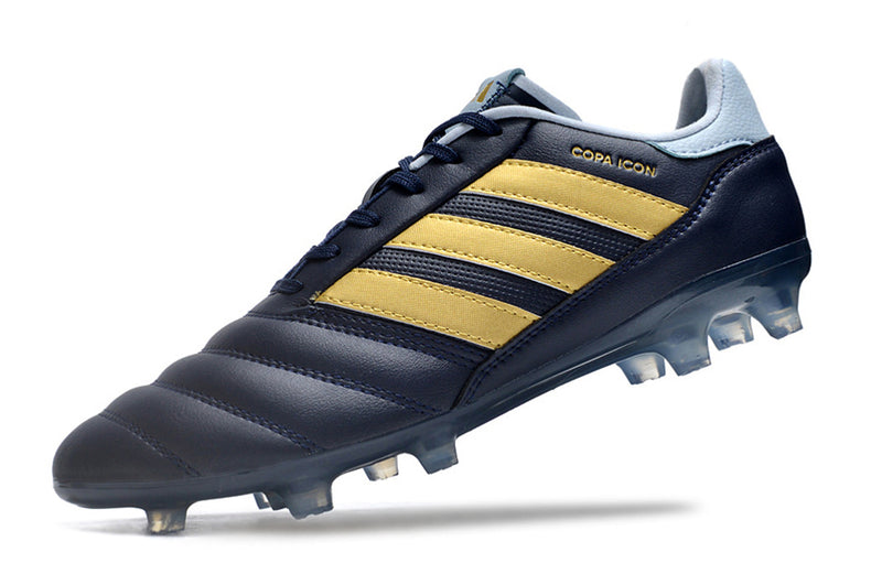 Chuteira Campo Adidas Copa Icon FG Azul e Dourada