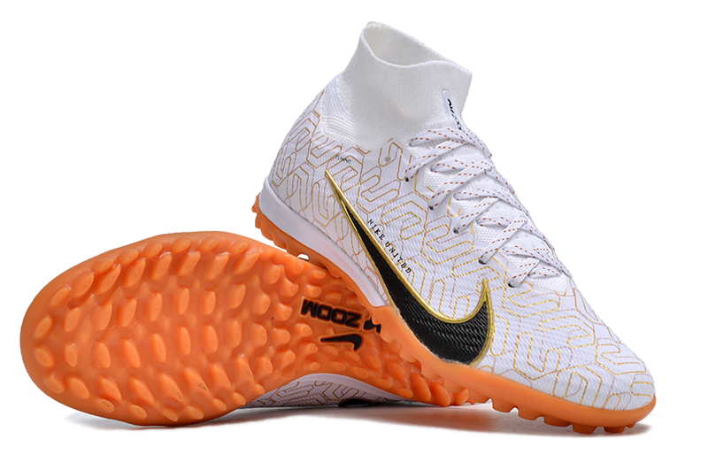 Nike Air Zoom Mercurial Superfly 9 Elite TF White and Gold "United Golden Pack" Society Football Boots