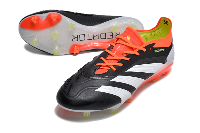 Adidas Predator Elite FG Black, Orange and White "Solar Energy" Field Boots