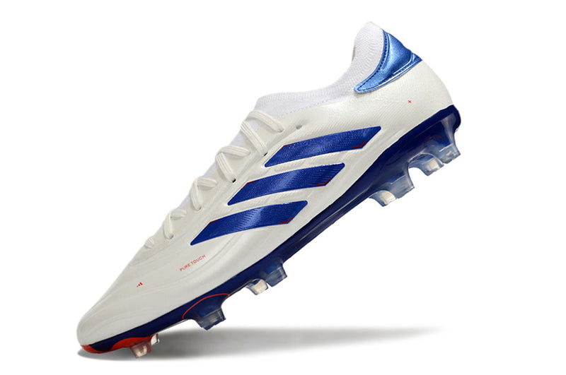 Botes de futbol Adidas Copa Pure II + FG blanc, blau i vermell "Paquet avançat"