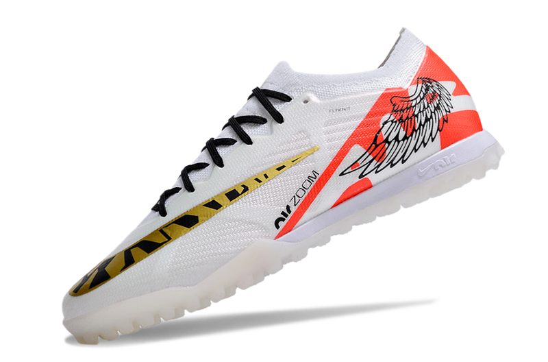 Nike Air Zoom Mercurial Vapor 15 Elite TF White and Gold Soccer Cleats