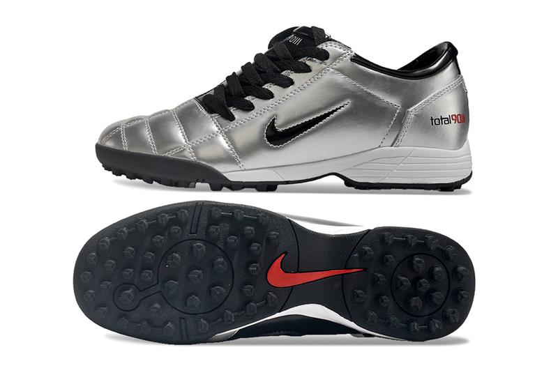 Botes de futbol Nike Total 90 TF Plata i Negre 