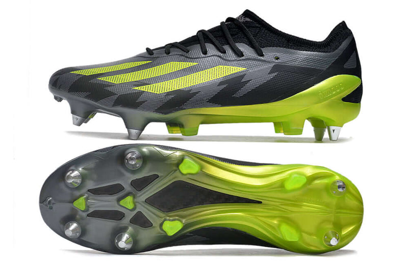 Adidas X CrazyFast.1 Aluminum Spike Black and Green "Crazycharged Pack" Field Football Boots