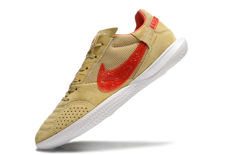 Chuteira Futsal Nike StreetGato IC Bege e Vermelho