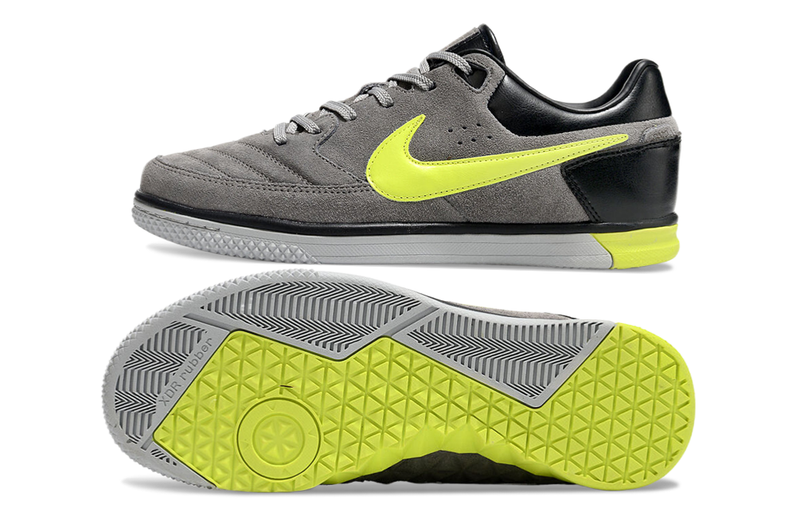 Chuteira Futsal Nike 5 StreetGato IC Cinza e Verde