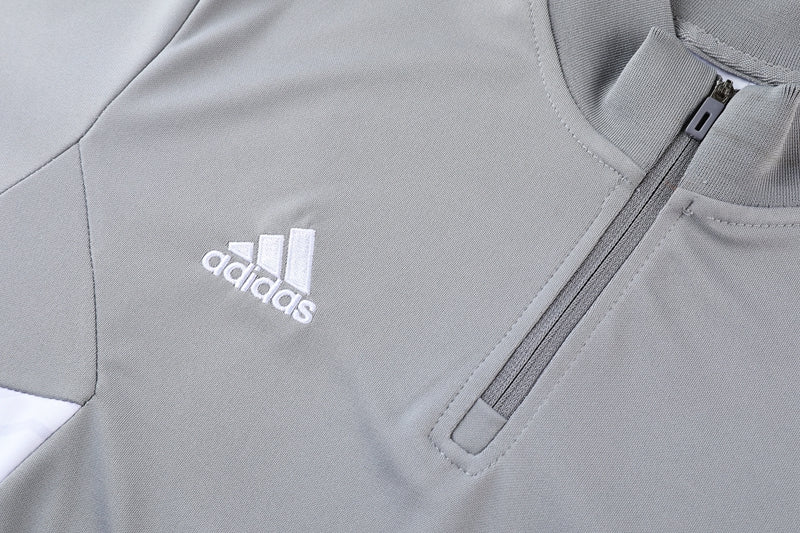 Conjunto de Frio Adidas Training Cinza, Branco e Preto