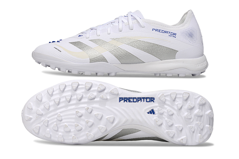 Chuteira Society Adidas Predator Elite TF Branca e Azul