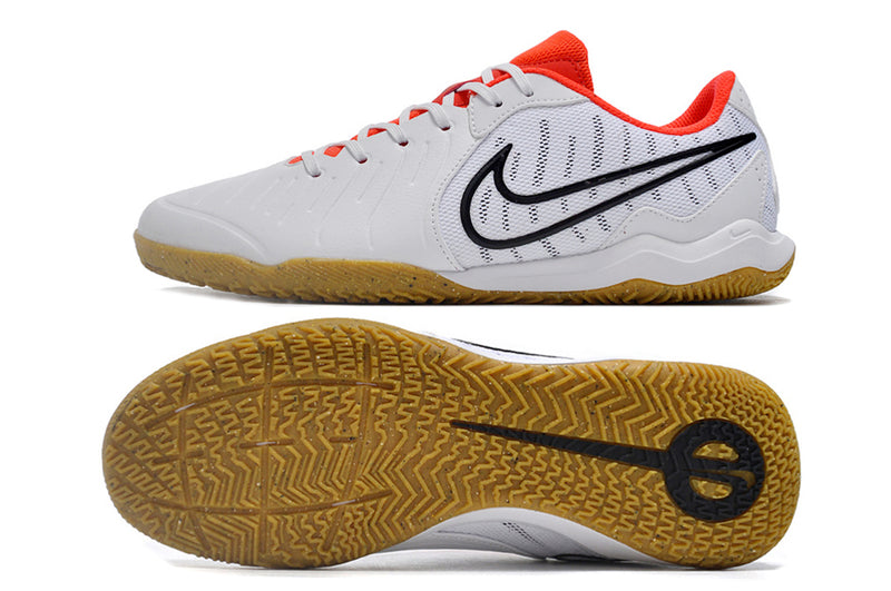 Chuteira Futsal Nike Tiempo Legend 10 Academy IC Branca e Vermelha "Ready Pack"