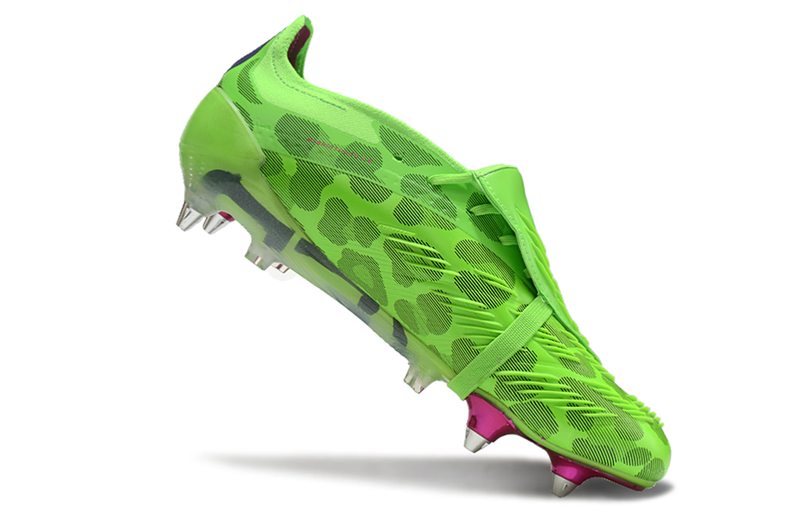 Chuteira Campo Adidas Predator Elite FT 30 Ponta de Aluminio Verde e Rosa