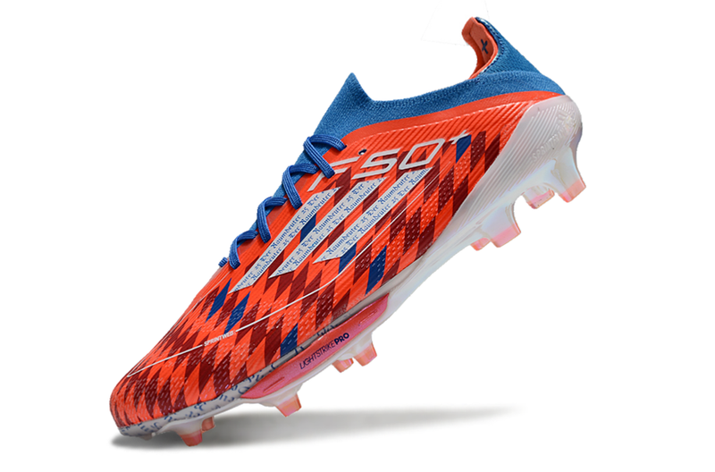 Adidas F50+ FG Red and Blue Field Football Boots 