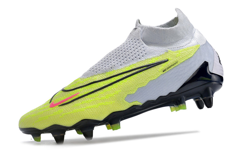 Bota de futbol Nike Phantom GX DF Elite amb punta d'alumini gris i verd "Paquet lluminós"