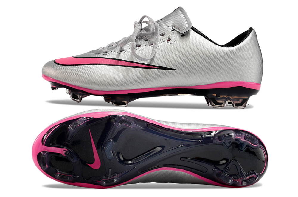 Nike Retro Mercurial Vapor 10 FG Silver and Pink Football Boots