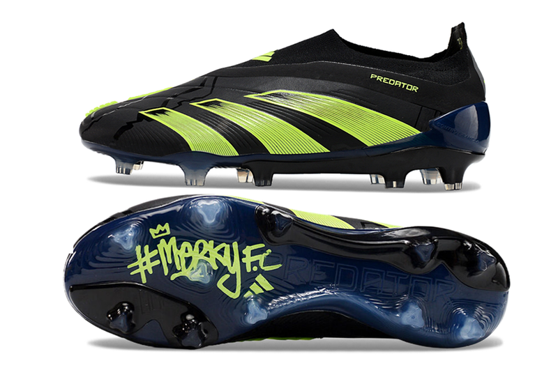 Chuteira Campo Adidas Predator LL Elite FG Preta e Verde "Edition Merky Pack"