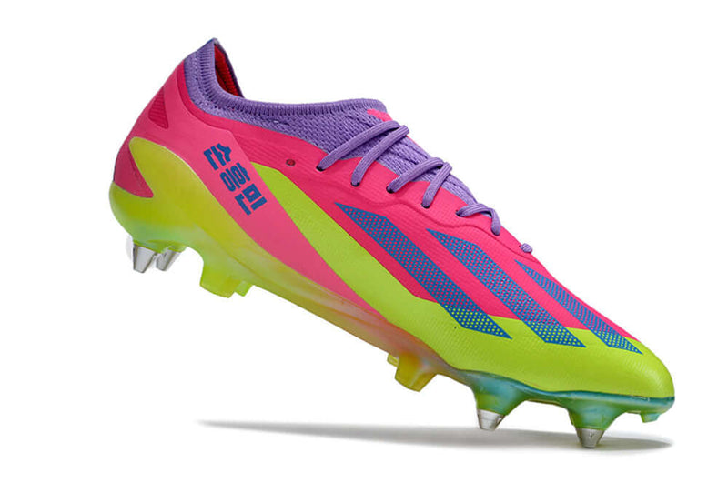 Bota de futbol Adidas X CrazyFast.1 Punta "Son" d'alumini rosa i verd