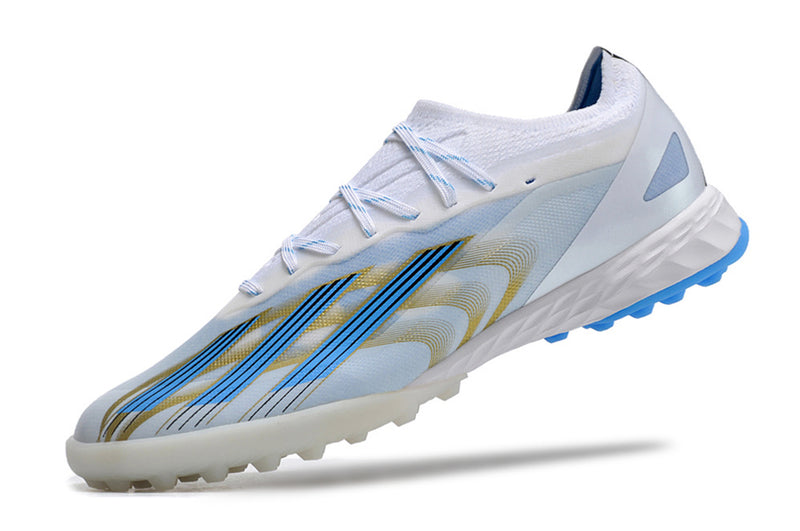 Adidas X CrazyFast.1 TF White, Blue and Gold "Las Estrellas" Society Football Boots