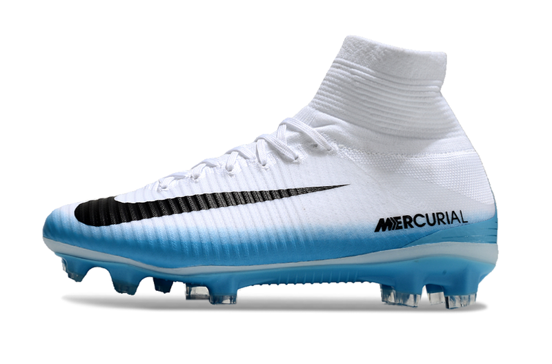 Nike Retro Mercurial Superfly 5 FG White and Blue Football Boots 