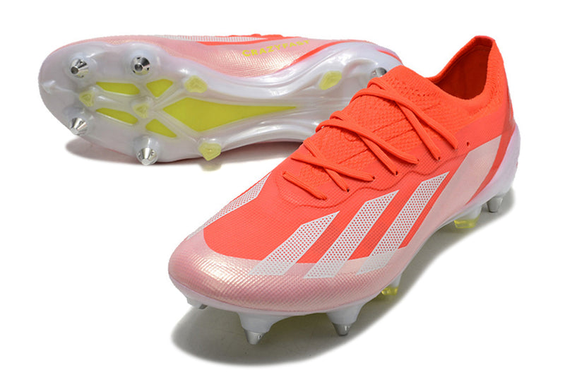 Adidas X Crazyfast Messi.1 Aluminum Spike Red and White "Energy Citrus Pack" Field Football Boots 