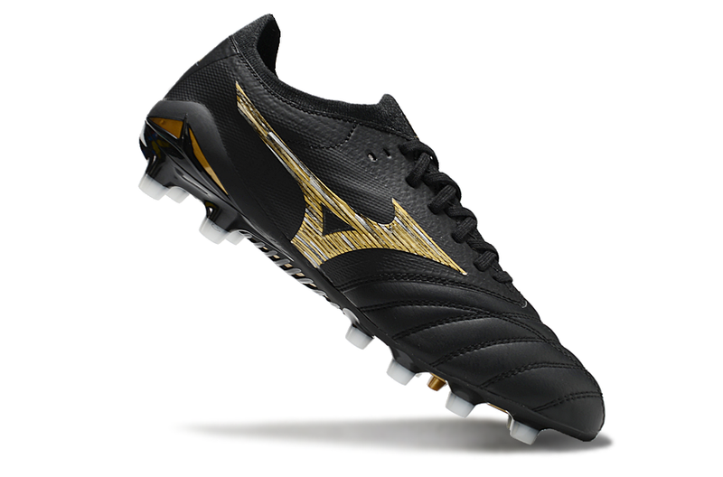 Chuteira Campo Mizuno Morelia Neo 4 Beta FG Preta "Aurum"