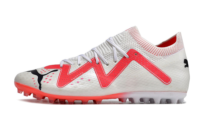 Puma Future Ultimate MG White and Red "Breakrought Pack" Soccer Cleats