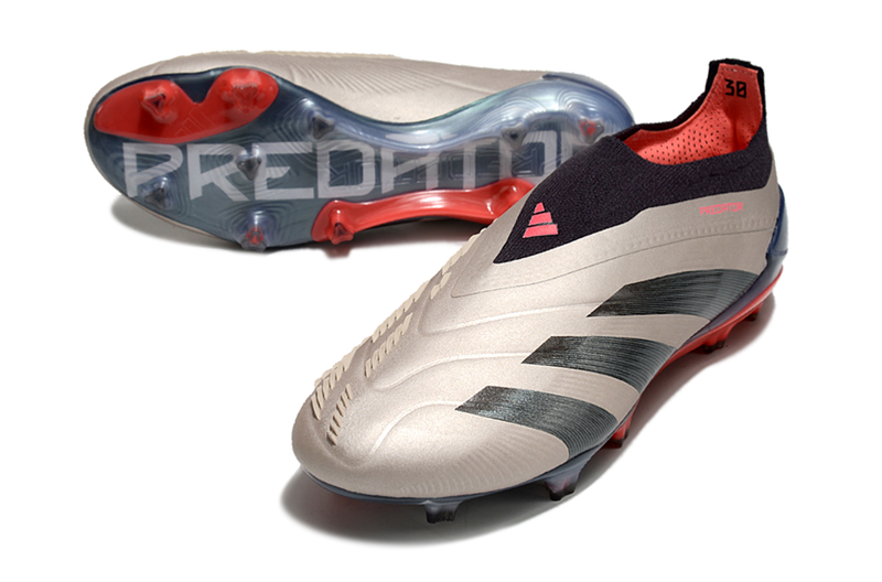 Chuteira Campo Adidas Predator LL Elite FG Prata, Preto e Vermelho "Vivid Horizon Pack"