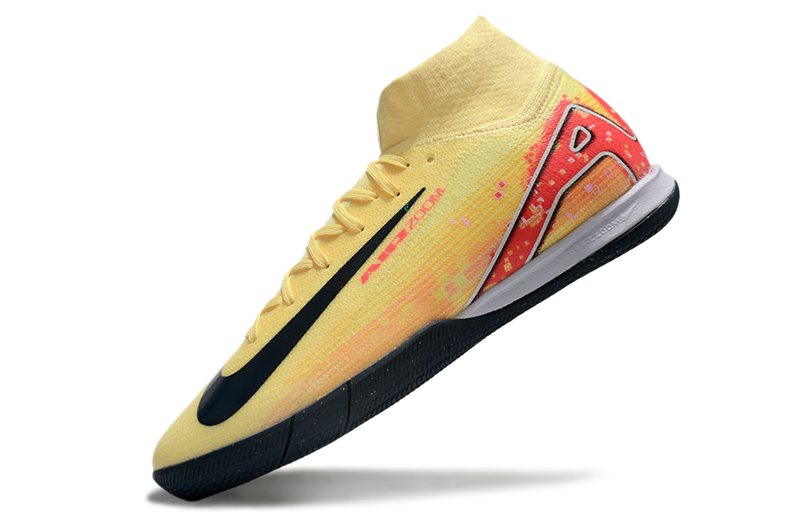 Chuteira Futsal Nike Air Zoom Mercurial Superfly 10 Elite IC Amarela e Laranja "Mbappe`s"