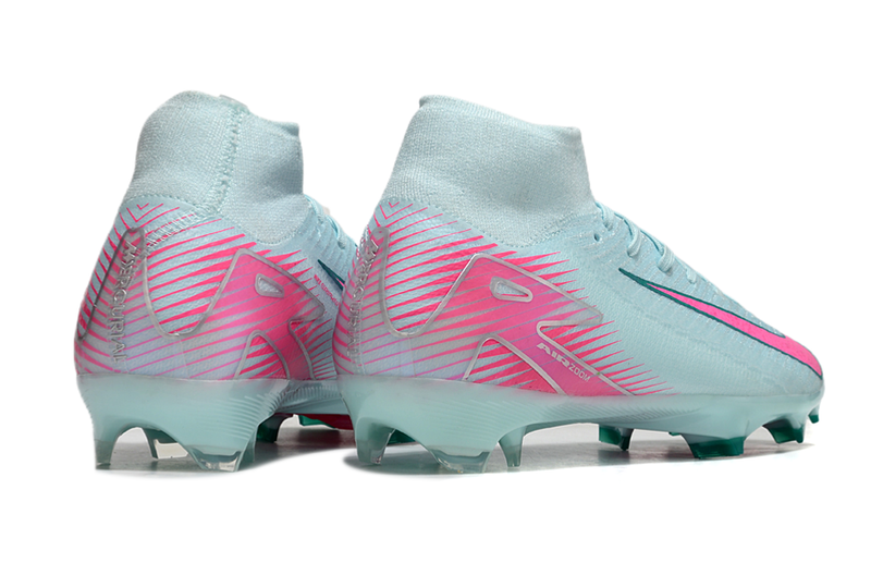 Chuteira Campo Nike Air Zoom Mercurial Superfly 10 Elite FG Verde e Rosa