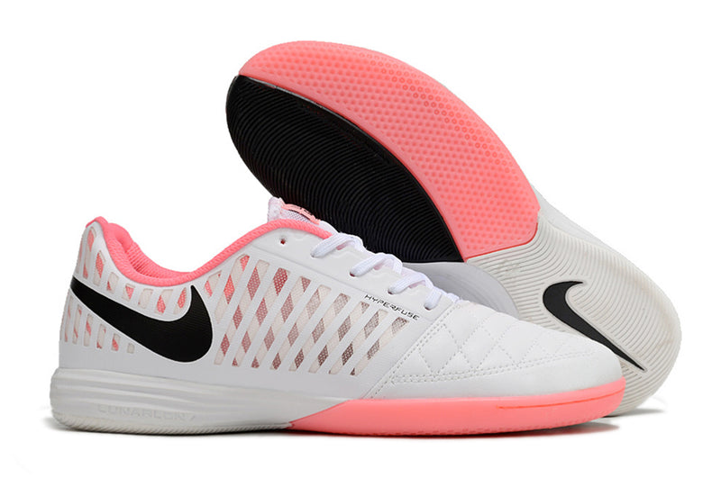 Botes de futbol sala Nike Lunar Gato II IC blanc, rosa i negre