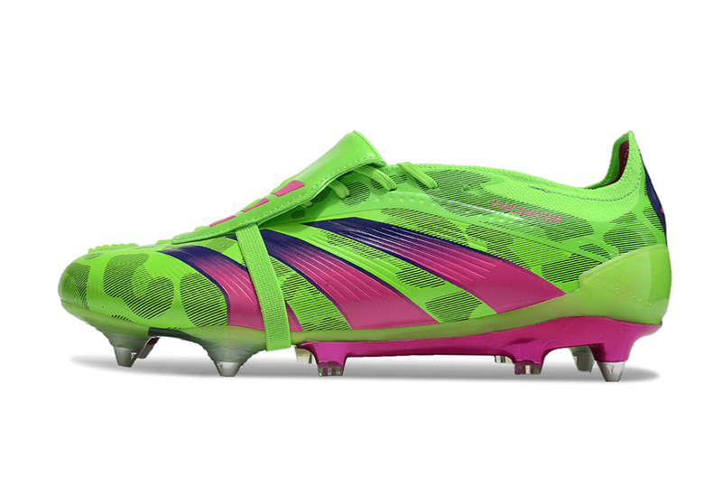 Chuteira Campo Adidas Predator Elite FT 30 Ponta de Aluminio Verde e Rosa