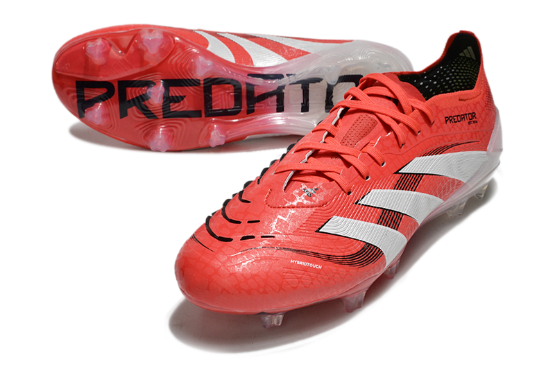 Chuteira Campo Adidas Predator Elite FG Vermelha e Branca "Pure Victory"