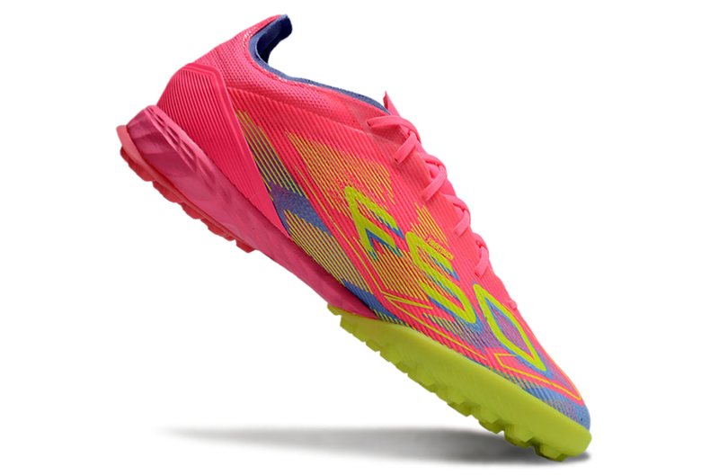 Chuteira Society Adidas F50 TF Rosa, Verde e Azul